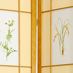 Wood and Rice Paper Floral Delight Shoji Screen (China)