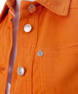 jacket jeans orange denim versace couture