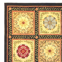 Hand-hooked Queen Anne Green Wool Rug (7'6 x 9'6) - Bed Bath & Beyond ...