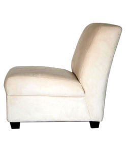 Creme Microfiber Armless Club Chair