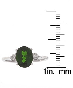 14k White Gold 1/4ctw Diamond Chrome Diopside Ring  