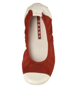 Prada Sport Red Mesh Ballerina Flats  