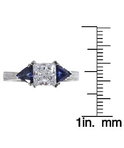 Tacori Platinum Cubic Zirconia and Sapphire Ring  