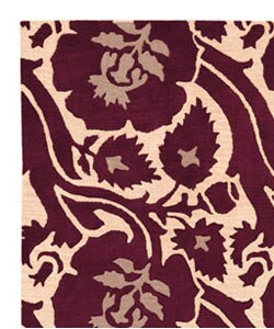 preview thumbnail 3 of 1, Hand-tufted Etawah Collection Wool Rug (5' x 8')