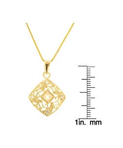 Sterling Silver Vintage Style CZ Pendant  