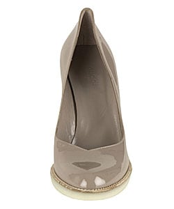 Gucci Grey Stone Patent Leather Platform Pumps