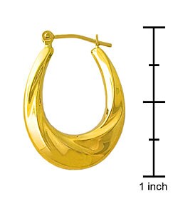 hoop swirl 14k polished oval earrings yellow gold