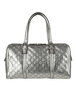 Shop Gucci Silver &#39;Britt&#39; Guccissima Boston Bag - Free Shipping Today - Overstock - 2888074