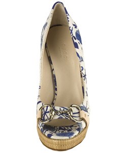 gucci blue floral heels