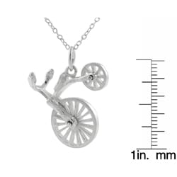 Silver Moveable Old Fashion Bicycle Necklace  