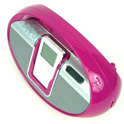 pink ipod dock clock radio