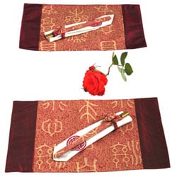 Red Shou Asian Placemats, Napkins and Chopsticks  