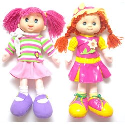 Chloe and Catherine Plush Twin Dolls - Overstock - 3164444