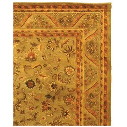 Handmade Antiquities Kasadan Olive Green Wool Rug (9'6 x 13'6) Safavieh 7x9   10x14 Rugs