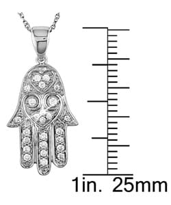 14k White Gold 1/5ct TDW Diamond Hamsa Necklace  