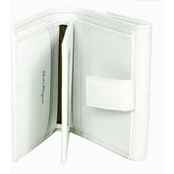 Shop Ferragamo Textured White Leather Wallet - Free Shipping Today - Overstock - 3290879