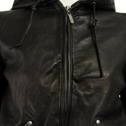 michael kors leather hooded jacket
