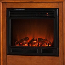 preview thumbnail 3 of 1, Peyton Oak Electric Fireplace with Bookcase