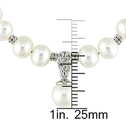 10k cultured pearl mm necklace diamond gold