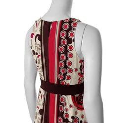 Sangria Womens Retro Print Sleeveless Maxi Dress  