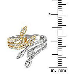 10k Two tone Gold 1/2ct TDW Diamond Snake Ring (I J, I1)   
