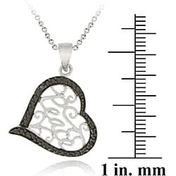 Shop DB Designs Sterling Silver Black Diamond Accent Heart ...
