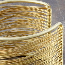 Goldtone Brass and Wire Cuff Bracelet (India) - Thumbnail 2