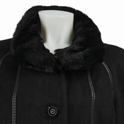 gallery chevron faux fur coat