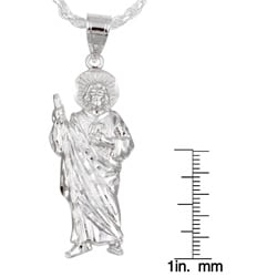 Sterling Silver San Judas Charm Necklace  