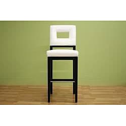 Contemporary White Leather Bar Stool