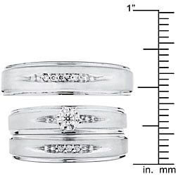   Gold 1/8ct TDW His and Her Wedding Ring Set (H I, I1)  