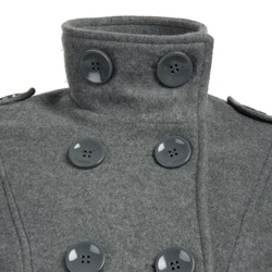 Last Kiss Womens Double breasted Fleece Coat  