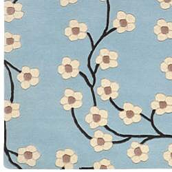 preview thumbnail 3 of 1, Hand-tufted Oslo Blue New Zealand Wool Rug (8' x 11')