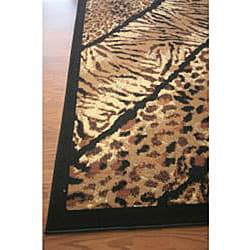 / Leopard Animal Fusion Print Gold Rug (311 x 57)