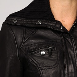 michael kors leather bomber jacket