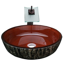 Geyser Glass Vessel Asian Bathroom Sink and Faucet - Free Shipping ...