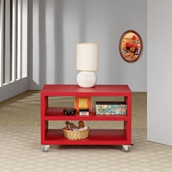 Fresco Red Wheeled Nightstand  