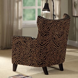 Tiger Chenille Nail Head Accent Chair - - 5323755