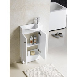 Glenwood 17 Inch White Wood Bathroom Vanity