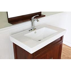 Walnut 31.5 inch Birch Wood Single Bathroom Vanity and Sink