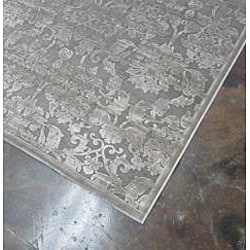 Madison Taupe/ Grey Floral Chenille Rug (92 x 127)