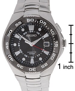Seiko Sport Tech Kinetic 100M Black Dial Stainless Steel Watch - Overstock  - 1563378
