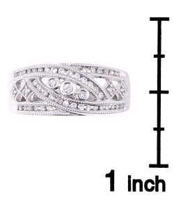 14 kt. White Gold 1/4 ct. TW Diamond Antique Replica Ring