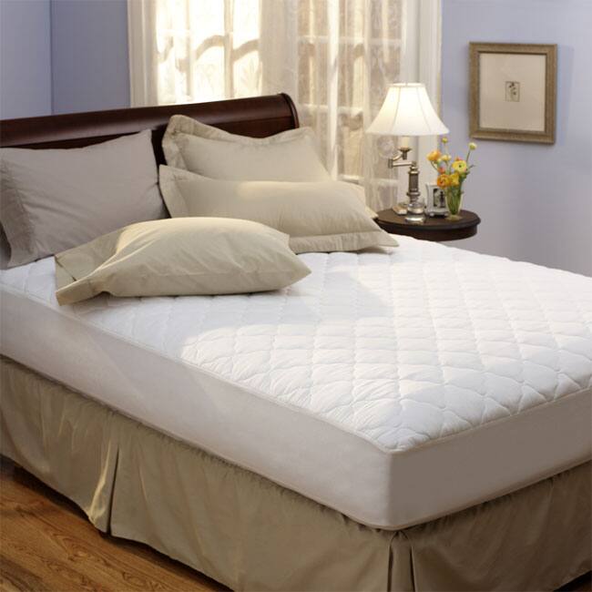 Classic 100-percent Hypoallergenic Polyester Cotton Top Mattress Pad - White
