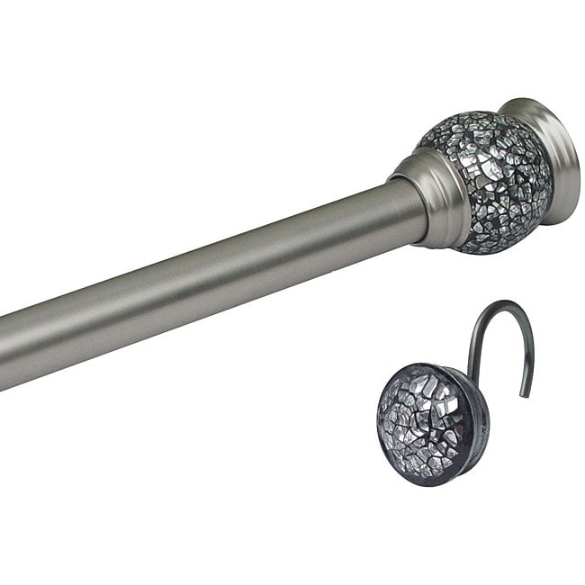 Mosaic Satin Nickel Rod And Hook Set