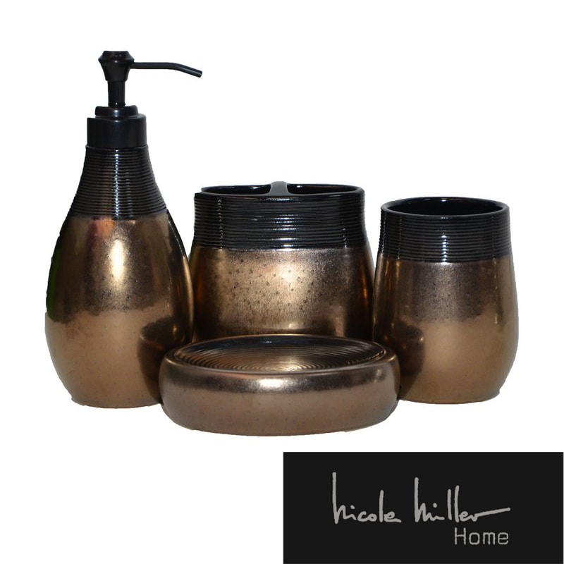 Vintage Nicole Miller NY on sale Gold Rush Bathroom Set.