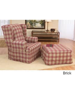 Plaid Broyhill Armchair Berkley Plaid Slipcover (Wing Chair) Bed