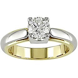 18k Two-tone Gold 3/4ct TDW Diamond Engagement Ring (G-H, I1) - 1010669 ...