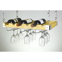 Shop Six Bottle Glass Ceiling Wall Mounted Wine Rack Free