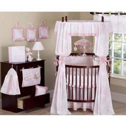 Shop Pink Toile Round Crib 21 Piece Bedding Set Overstock 2012394